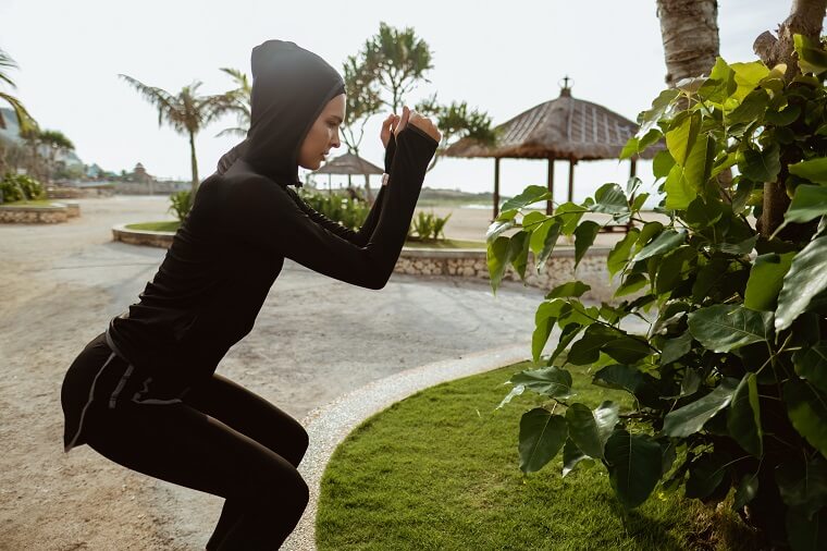 Sport Muslim woman exercise outdoor