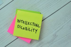 Concept of Intellectual Disability write on sticky notes - Mental Health Concepts