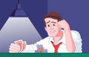 Gambling addiction flat vector illustration Casino - Gambling Disorder